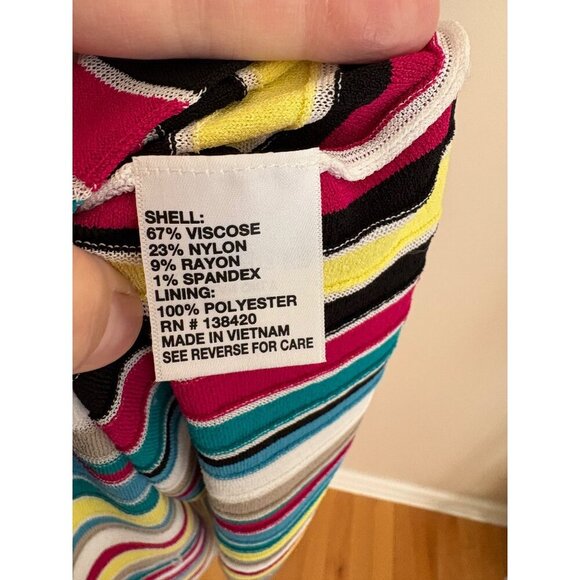 Etcetera Carnival Multi-Color Striped Sleeveless Knit Midi Dress Size XS - Picture 9 of 11